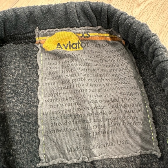 AVIATOR NATION bolt chevron sweatpants jogger in navy neon XS - Picture 6 of 8